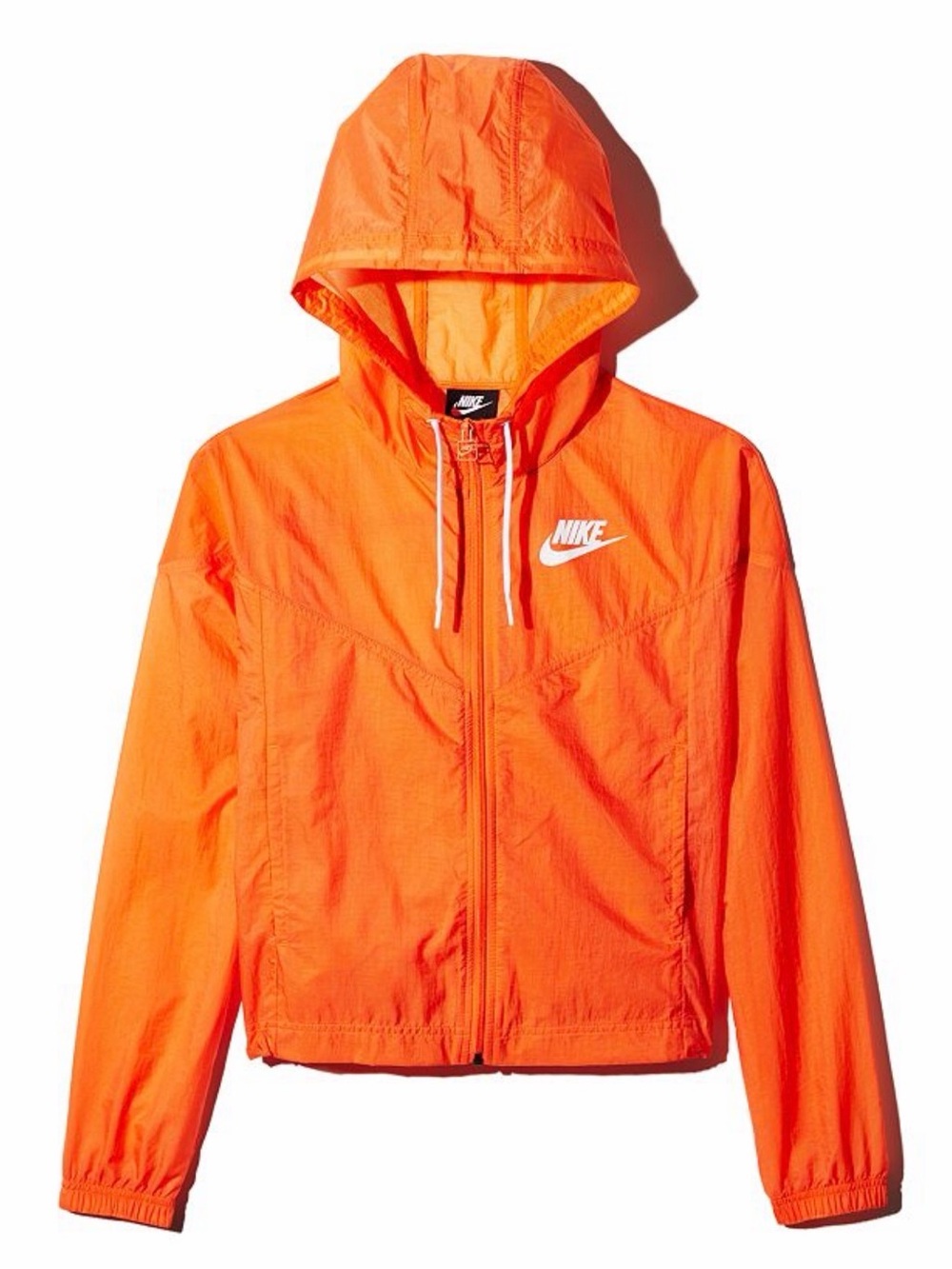 NIKE Women’s Windrunner Semi Sheer Jacket in Orange- Small